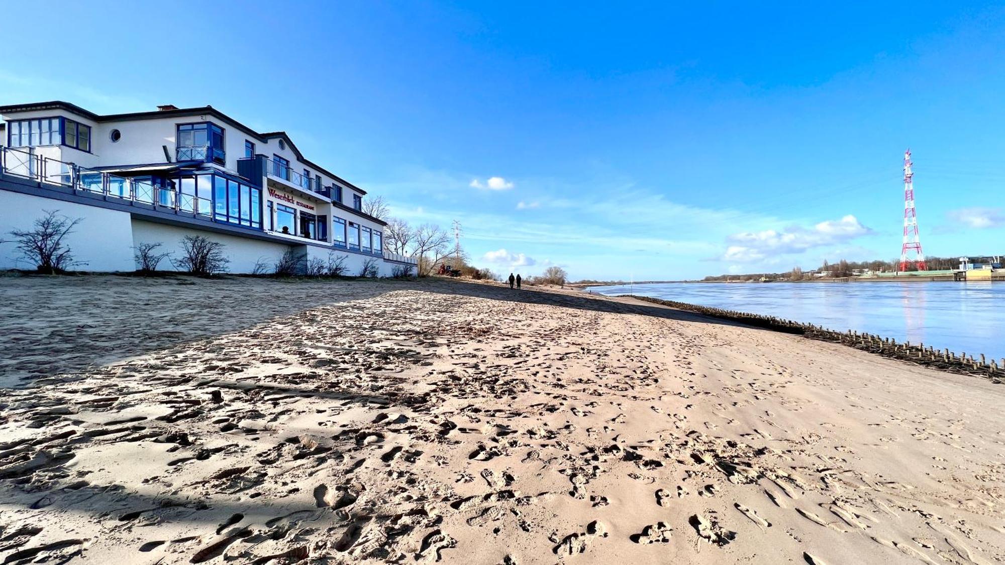 Gaestehaus Weserblick Am Weser-Sandstrand Berne Exterior photo
